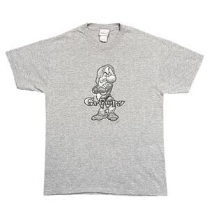 Disney Grumpy Embossed 3D Logo Vintage Made in USA Cotton T-Shirt Unisex Medium